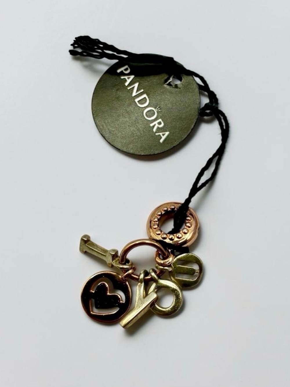 Authentic Pandora Rose Gold-Plated I ♥ YOU Dangle Charm with Tag & Box